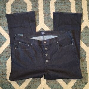 J.Crew High Rise Crop Flare Black Jeans NWT Size 34